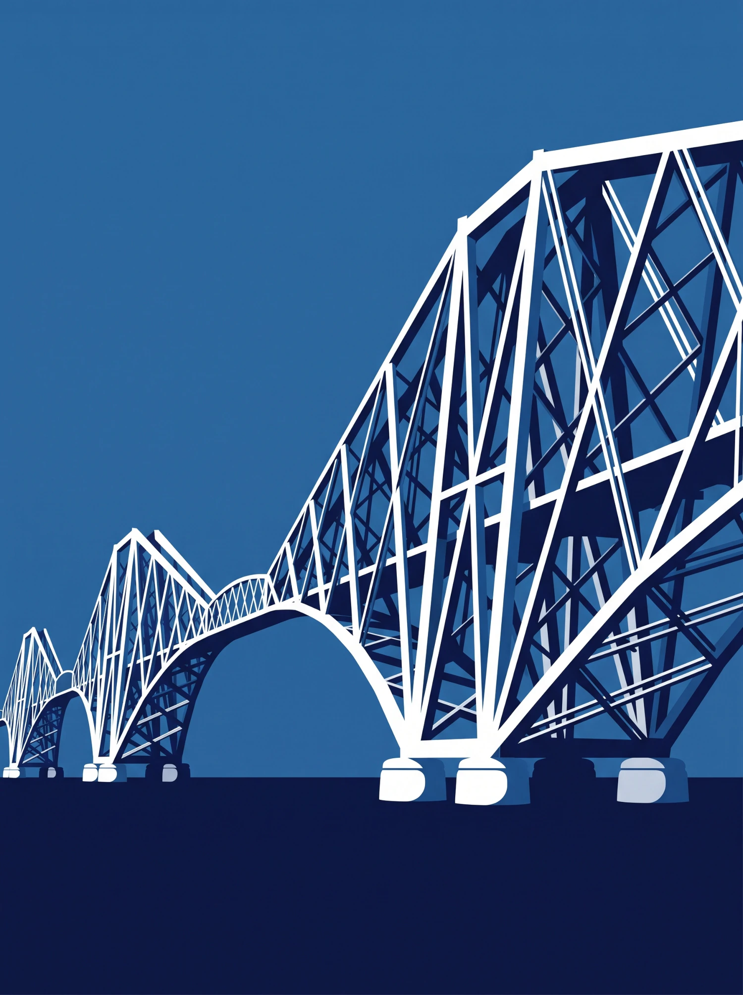Architectural illustration of the Forth Bridge spanning the Firth of Forth near Edinburgh